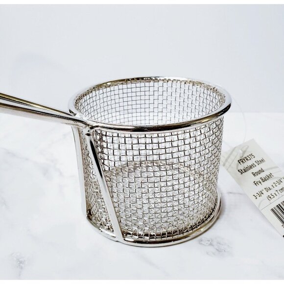 LOT OF 7 Kitchen/Restaurant Stainless Steel Fries Basket -  Round Snack basket - Picture 6 of 8